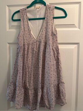 Altard Sate Light Lavender Floral Tiered Sleeveless Dress